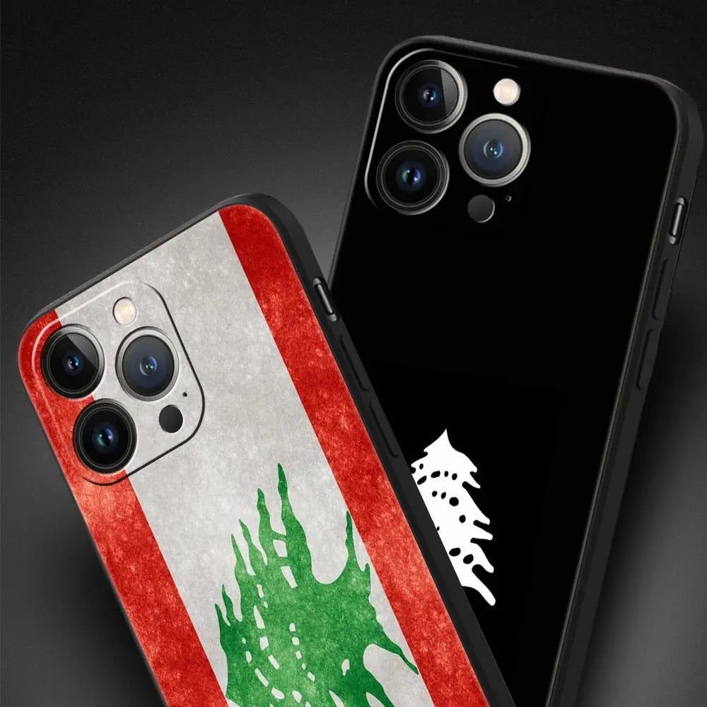 Lebanon Passport Luxury Phone Case For iPhone 17 Air 16 Plus 13 15 14 12 11 Pro MAX 7 8 SE Soft TPU Black Cover