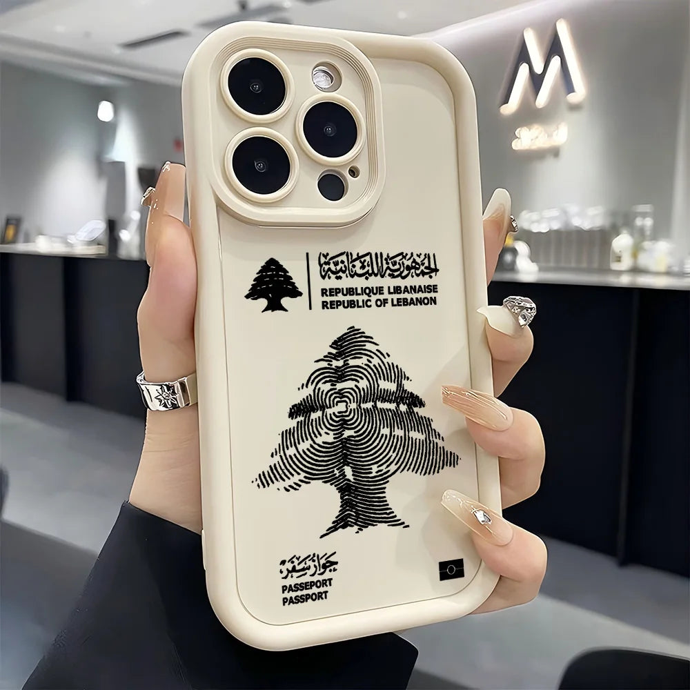 Lebanon Passport Phone Case for iPhone 17 16e 16 15 14 13 12 11 Air Pro Max Mini XR XS X 7 8 Plus Soft TPU Back Cover