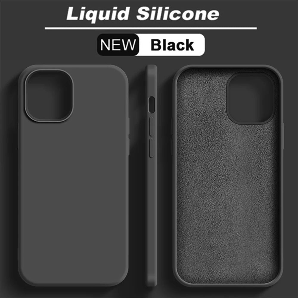 Original Phone Case For iPhone 17 16 15 11 12 13 14 Pro Max Luxury Liquid Silicone Cases For 7 8 Plus X XR Shockproof Soft Cover