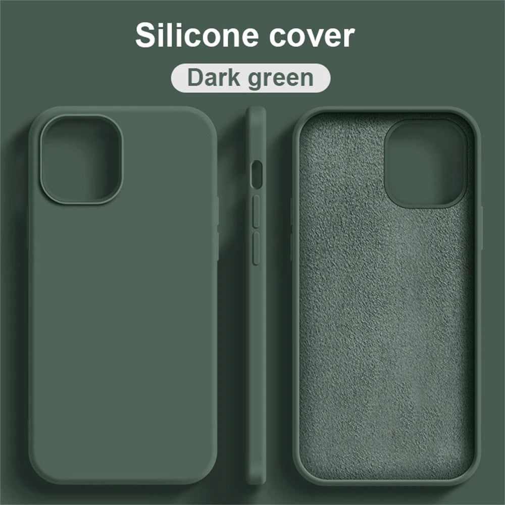 Original Phone Case For iPhone 17 16 15 11 12 13 14 Pro Max Luxury Liquid Silicone Cases For 7 8 Plus X XR Shockproof Soft Cover