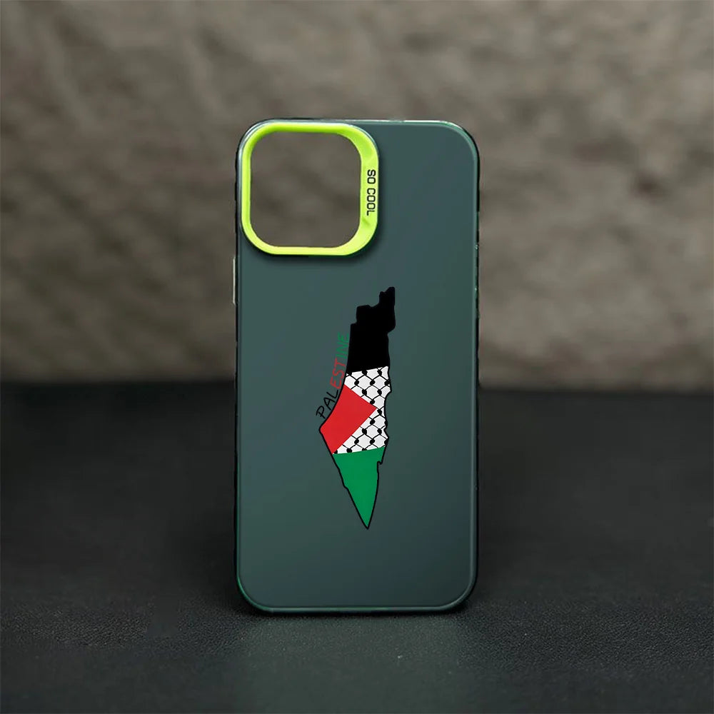 Phone Case For iPhone 16e 16 15 14 13 12 11 mini Pro Max X XR XSMAX 8 7 Plus Palestine Passport Flag Map Anti Fall Matte Back