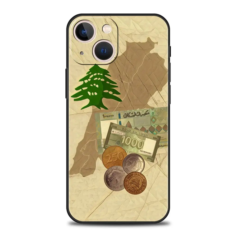 Lebanon Passport Luxury Phone Case For iPhone 17 Air 16 Plus 13 15 14 12 11 Pro MAX 7 8 SE Soft TPU Black Cover