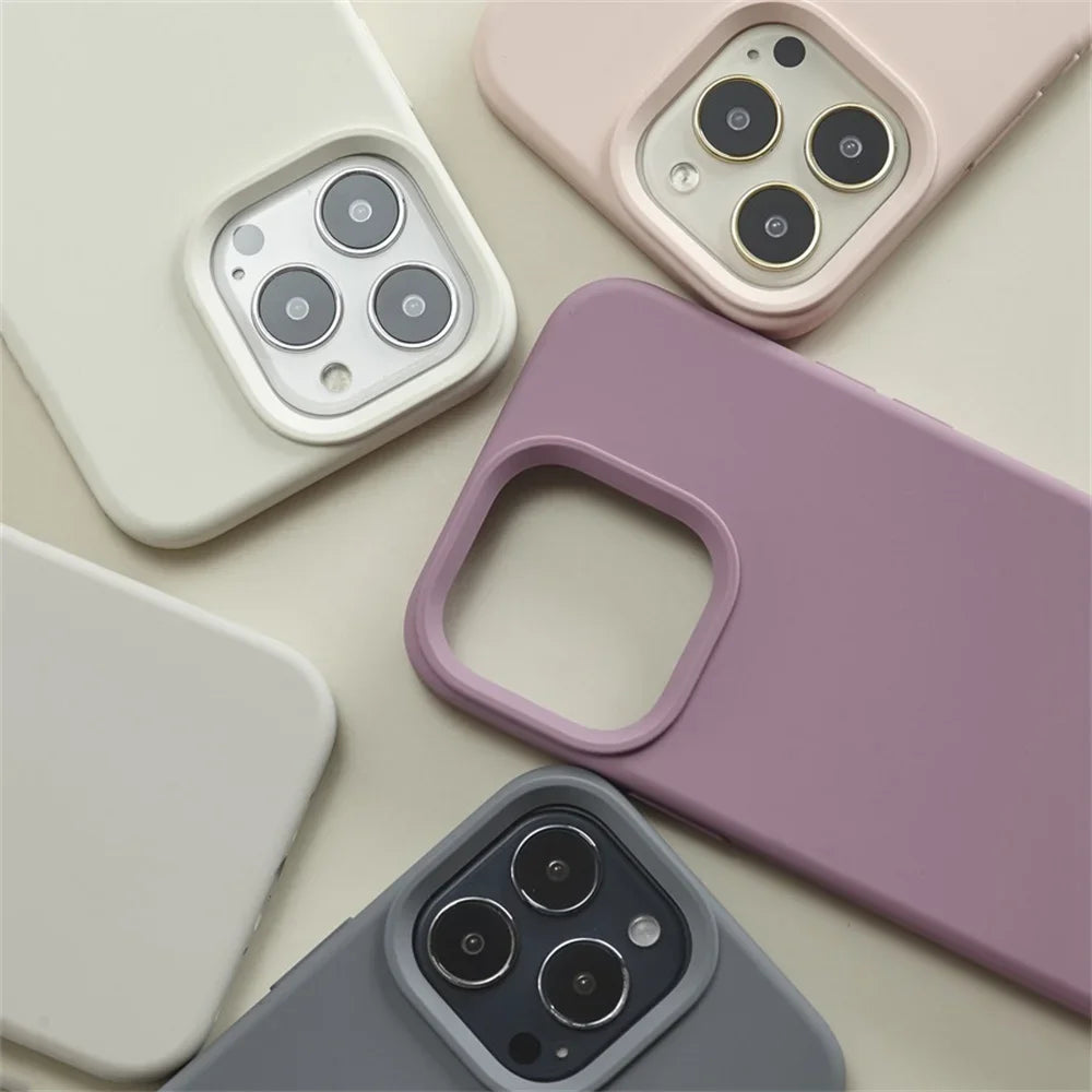 Original Phone Case For iPhone 17 16 15 11 12 13 14 Pro Max Luxury Liquid Silicone Cases For 7 8 Plus X XR Shockproof Soft Cover