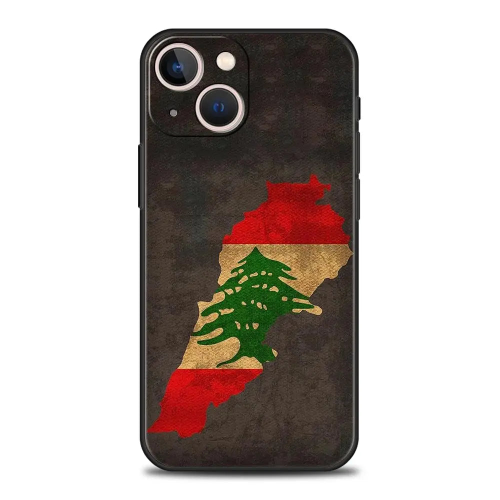 Lebanon Passport Luxury Phone Case For iPhone 17 Air 16 Plus 13 15 14 12 11 Pro MAX 7 8 SE Soft TPU Black Cover