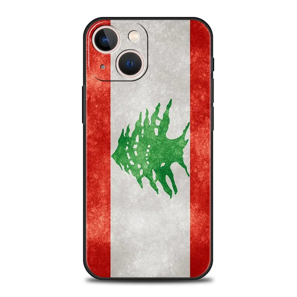 Lebanon Passport Luxury Phone Case For iPhone 17 Air 16 Plus 13 15 14 12 11 Pro MAX 7 8 SE Soft TPU Black Cover