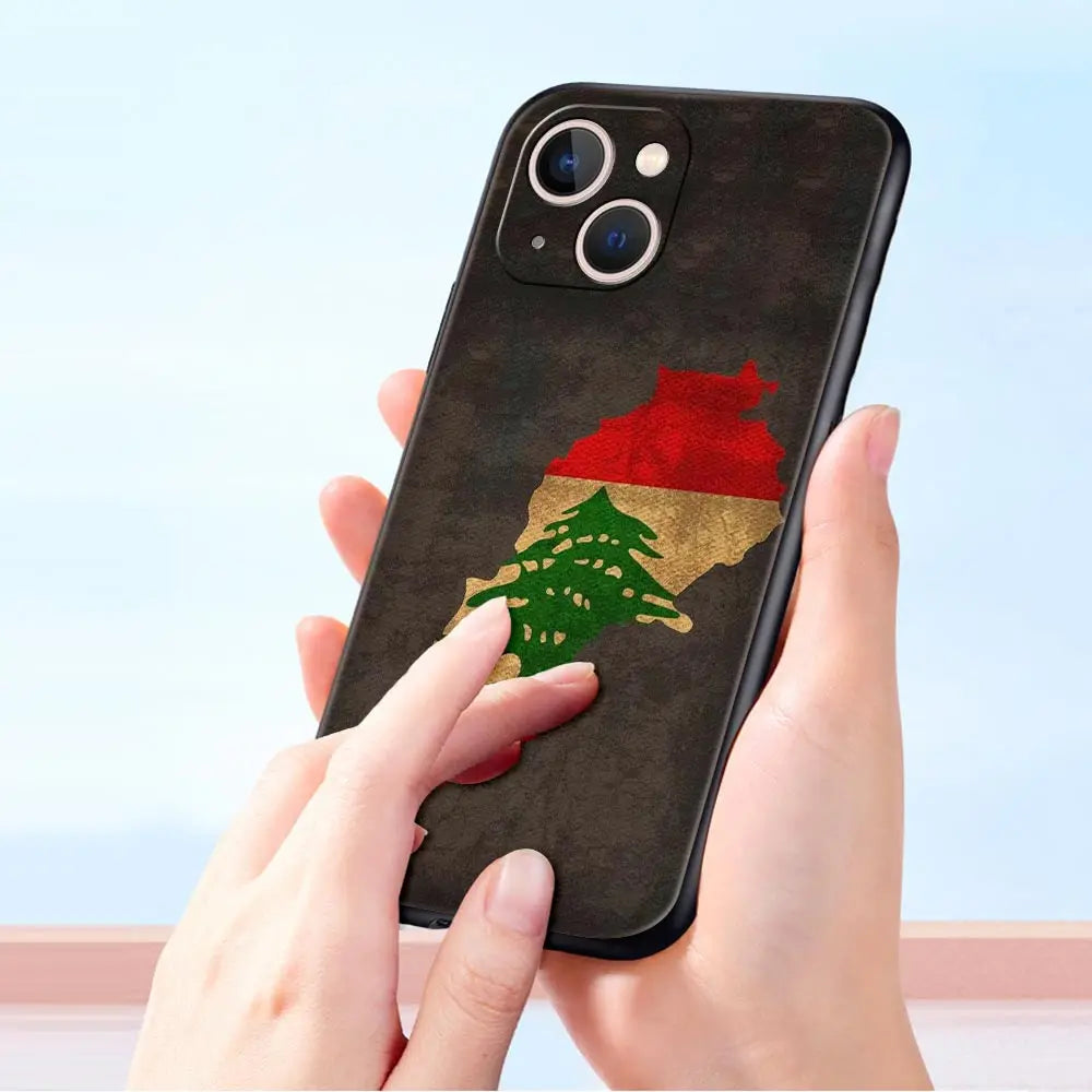 Lebanon Passport Luxury Phone Case For iPhone 17 Air 16 Plus 13 15 14 12 11 Pro MAX 7 8 SE Soft TPU Black Cover