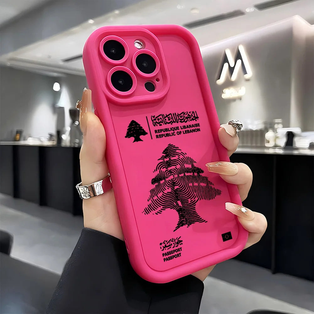 Lebanon Passport Phone Case for iPhone 17 16e 16 15 14 13 12 11 Air Pro Max Mini XR XS X 7 8 Plus Soft TPU Back Cover