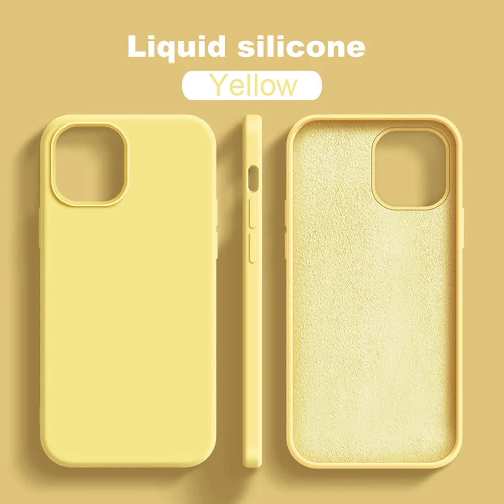 Original Phone Case For iPhone 17 16 15 11 12 13 14 Pro Max Luxury Liquid Silicone Cases For 7 8 Plus X XR Shockproof Soft Cover