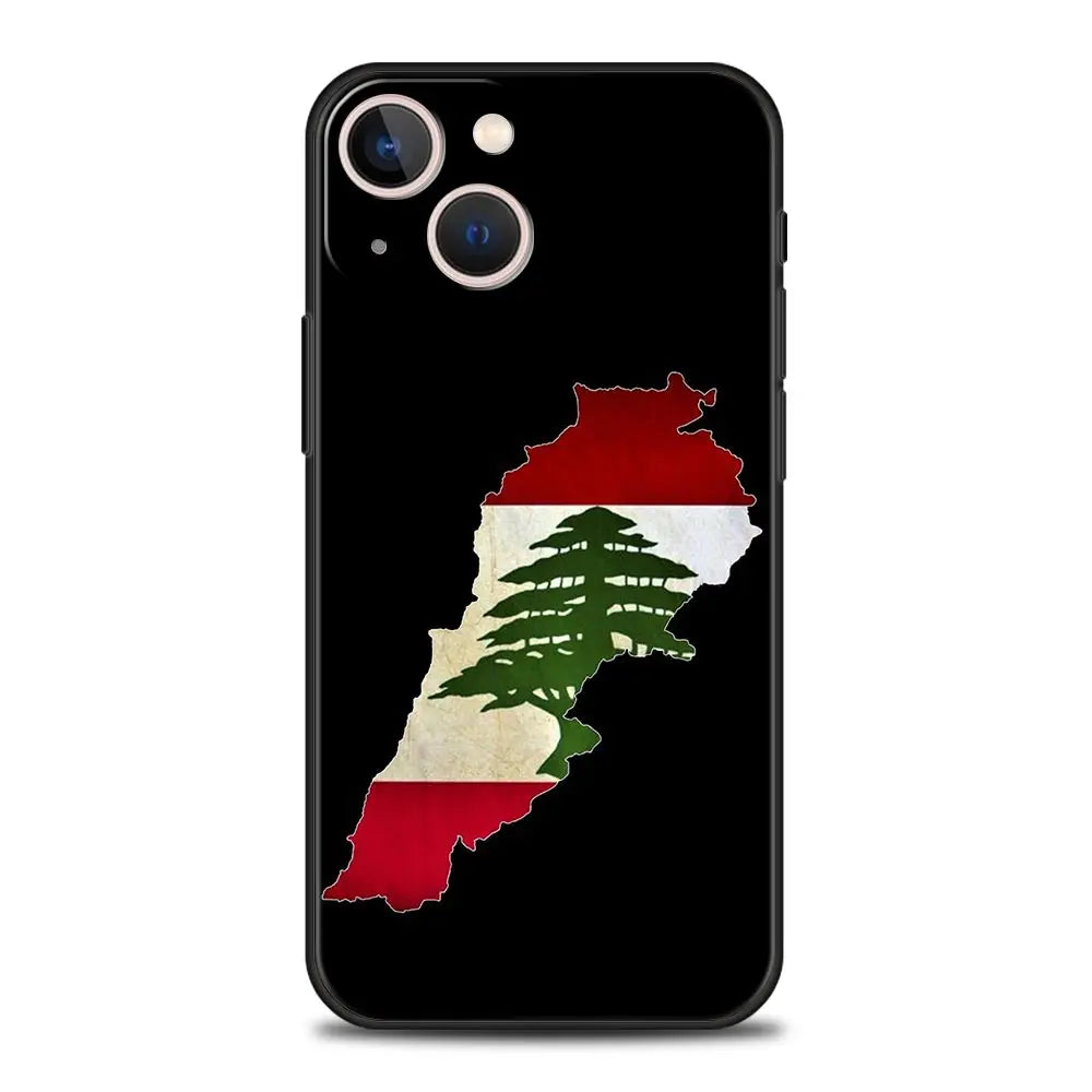 Lebanon Passport Luxury Phone Case For iPhone 17 Air 16 Plus 13 15 14 12 11 Pro MAX 7 8 SE Soft TPU Black Cover