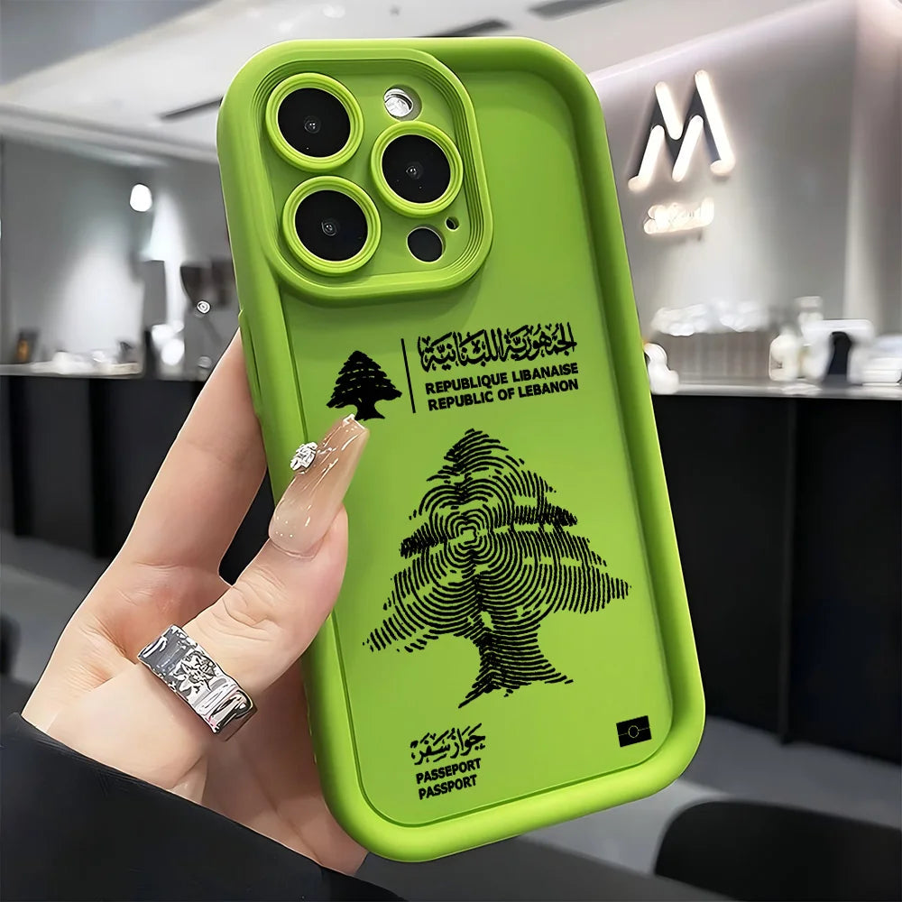 Lebanon Passport Phone Case for iPhone 17 16e 16 15 14 13 12 11 Air Pro Max Mini XR XS X 7 8 Plus Soft TPU Back Cover
