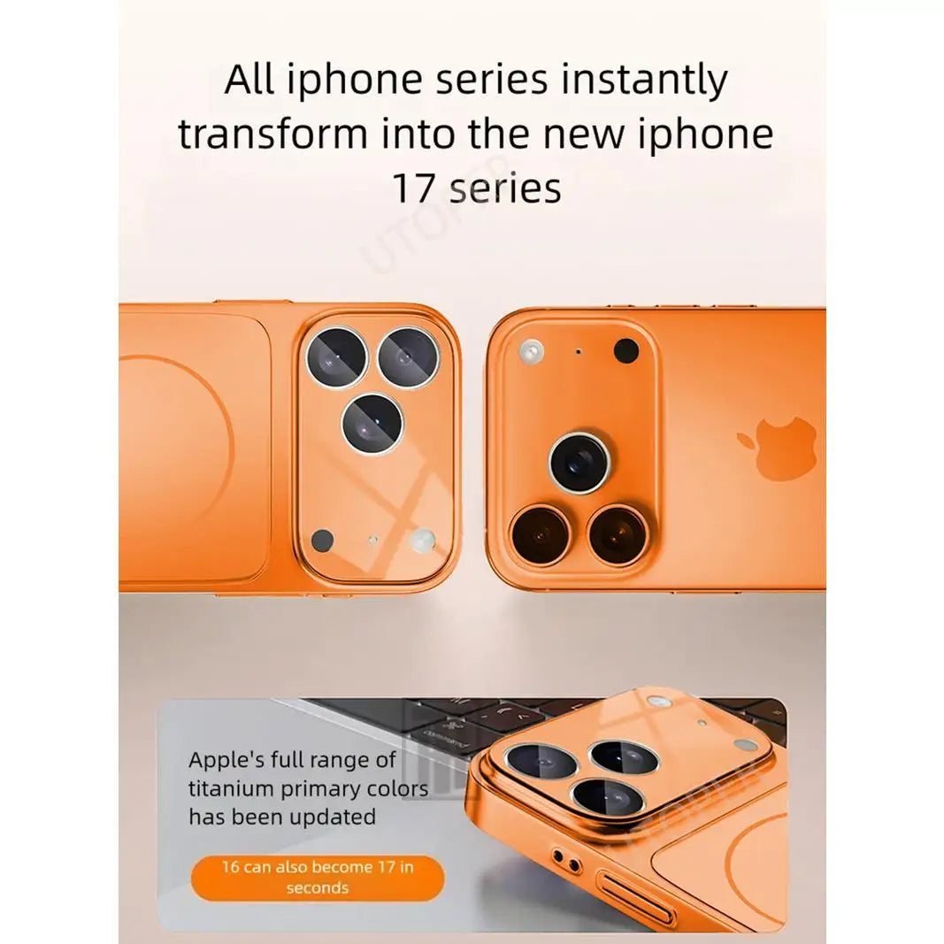 Original Glass Nano Matte Case For iPhone 17 Air 16 15 14 13 Pro Max 17Pro Magnetic For Magsafe Wireless Charging Armor Funda